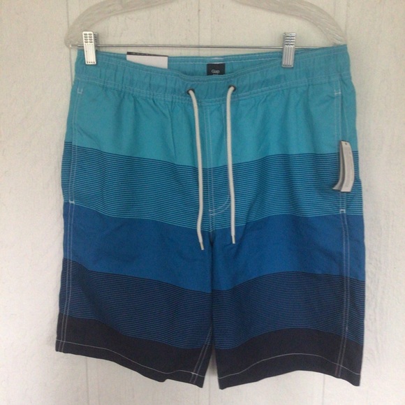 GAP MENS BLUE SWIM SHORTS MEDIUM NWT - Picture 2 of 12